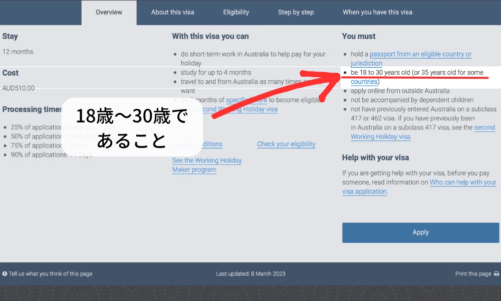 オーストラリアワーキングホリデー年齢