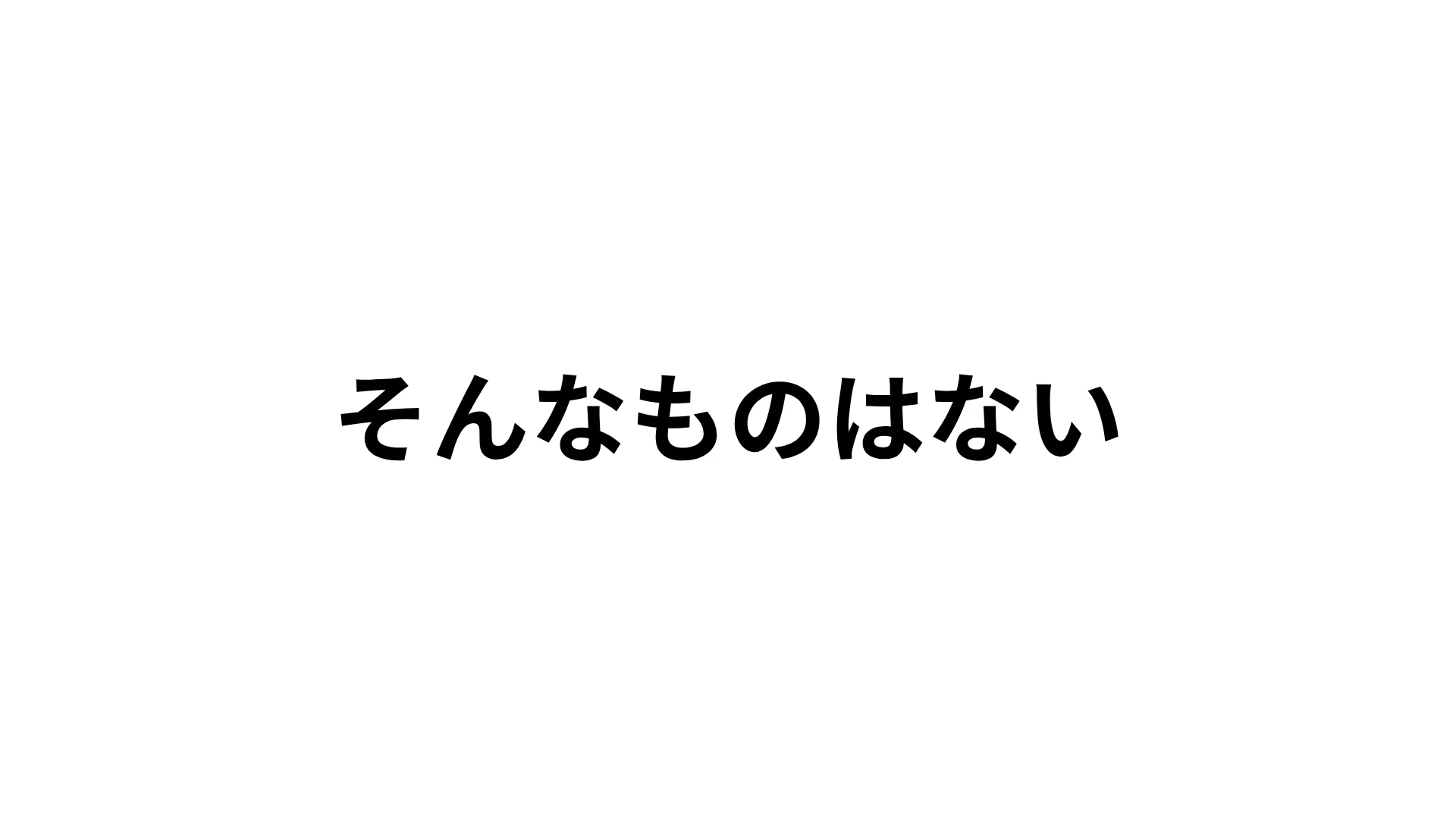 そんなものはない